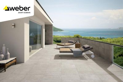 Colle fibrée terrasse balcon gris Weber 25kg