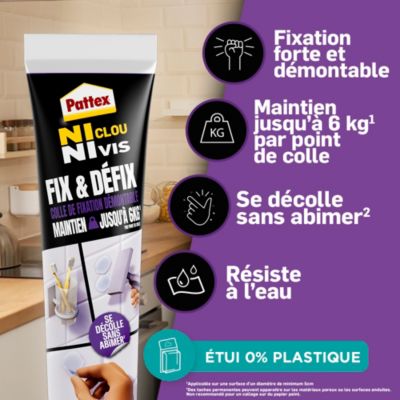 Colle fixation Pattex Fix & Défix quincaillerie tube 44g