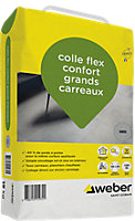 Colle flex confort grands carreaux gris Weber 15kg