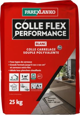 Colle Flex performance Blanc tous type de carreaux 25Kg Parexlanko