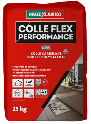 Colle Flex performance gris tous type de carreaux 25Kg Parexlanko