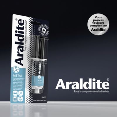 Colle haute performance epoxy à prise rapide Araldite Métal 24 ml