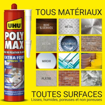 Colle mastic extra forte express UHU blanc 425g