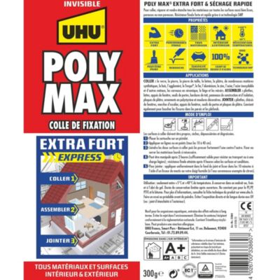 Colle mastic extra forte express UHU invisible 300g