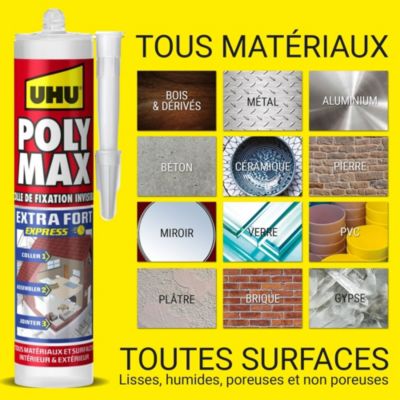 Colle mastic extra forte express UHU invisible 300g