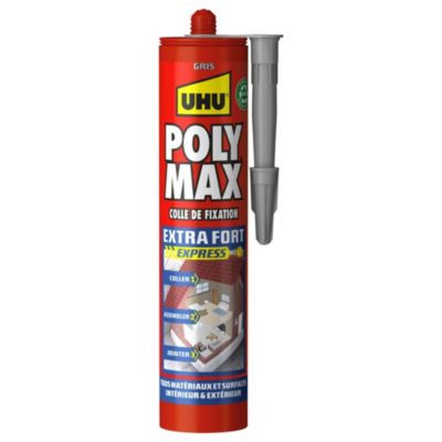 Colle mastic extra forte UHU Poly max gris 425g