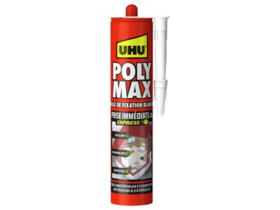 Colle mastic prise immédiate express UHU blanc cartouche 425g
