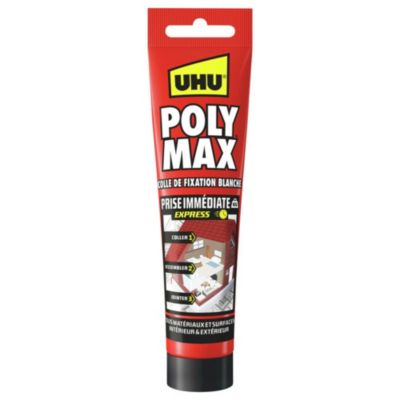Colle mastic prise immédiate express UHU blanc tube 165g