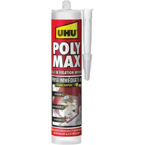 Colle mastic prise immédiate express UHU invisible cartouche 300g