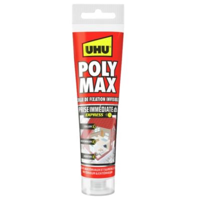 Colle mastic prise immédiate express UHU invisible tube 115g