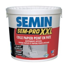 Colle Papiers Peints en Pâte Semin Sem-Pro XXL, Prêt à l'Emploi, Seau de 5 kg