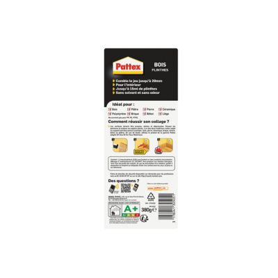 Colle Pattex fixation bois plinthes cartouche 380g