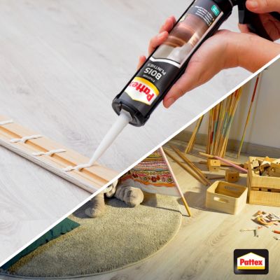 Colle Pattex fixation bois plinthes cartouche 380g