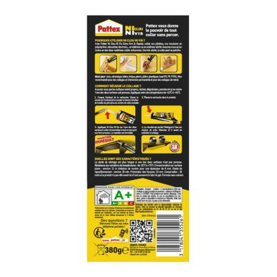 Colle Pattex Ni Clou Ni Vis extra fort et rapide cartouche 380g