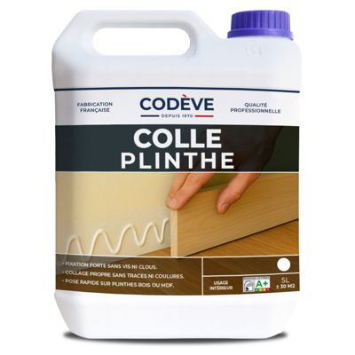Colle Plinthe - 5 L   - Codeve Bois - Pour L'assemblage De Vos Plinthes En Chêne, Pin, Hêtre, Merisier, Stratifié Ou Mdf.