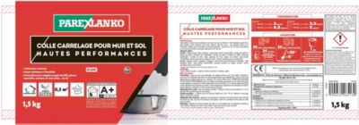 Colle pour carrelage mur et sol intérieur hautes performances blanc Parexlanko 1,5 kg
