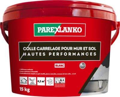 Colle pour carrelage mur et sol intérieur hautes performances blanc Parexlanko 15 kg