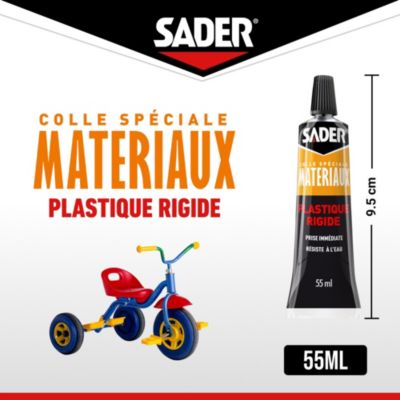 Colle pour plastique rigide - tube de 55 ml, Sader