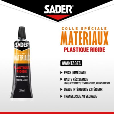 Colle pour plastique rigide - tube de 55 ml, Sader