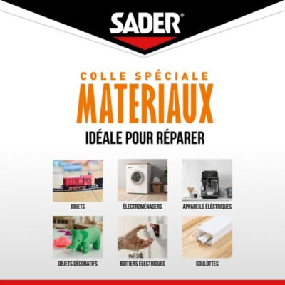 Colle pour plastique rigide - tube de 55 ml, Sader