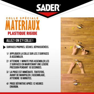 Colle pour plastique rigide - tube de 55 ml, Sader