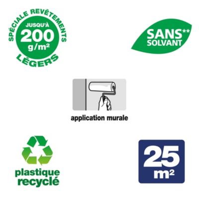 Colle pour revêtements lisses de rénovations légers (jusqu'à 200g/m²) Quelyd pâte 5kg