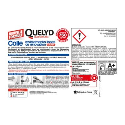 Colle pour revêtements lisses de rénovations lourds (jusqu'à 750g/m²) Quelyd pâte 10kg