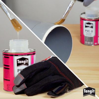 Colle PVC Rigide Non potable Tangit avec pinceau boîte 250g