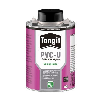 Colle PVC rigide pour tuyaux et raccords eau potable, prise rapide, 1kg, Tangit PVC-U