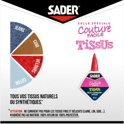 Colle Sader pour Tissus - Couture Facile Flacon 40 ml