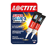 Colle Superglue-3 Power Flex Loctite 3g, lot de 2 tubes