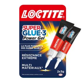 Colle Superglue-3 Power Flex Loctite 3g, lot de 2 tubes