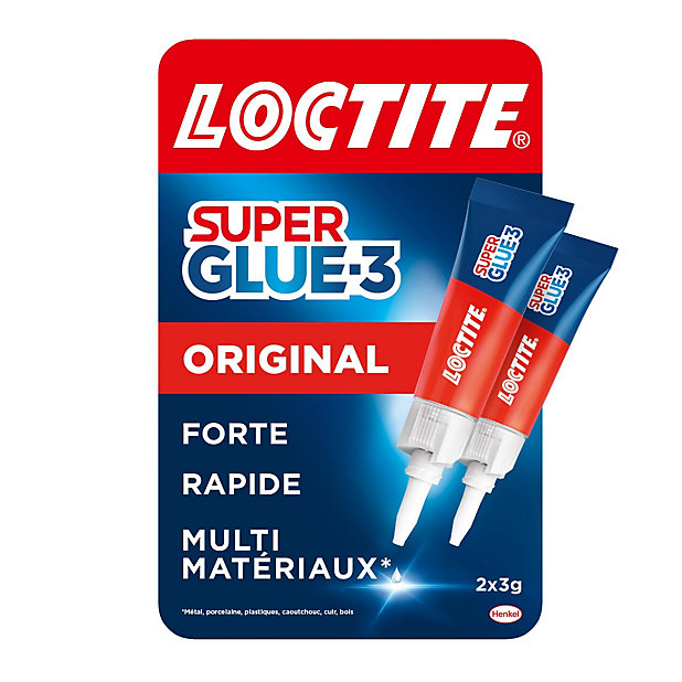 Colle Superglue-3 Universel Loctite 3g, lot de 2 tubes