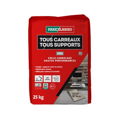 Colle tous carreaux tous supports Parexlanko Gris 25 kg