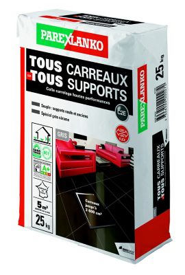 Colle Tous Carreaux Tous Supports Parexlanko Gris 25kg Castorama