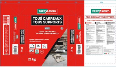 Colle tous carreaux tous supports Parexlanko Gris 25kg