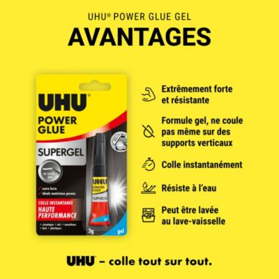 Colle UHU Power glue format gel 3 grammes
