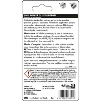 Colle UHU Power glue format gel 3 grammes