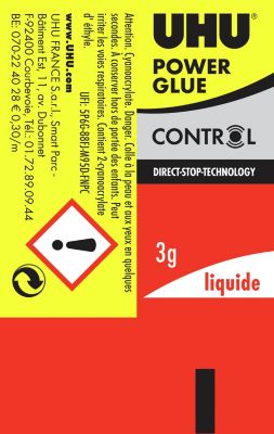 Colle UHU Power glue format liquide 3 grammes