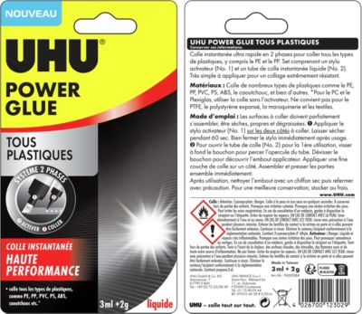 Colle UHU Power glue tous plastiques format gel