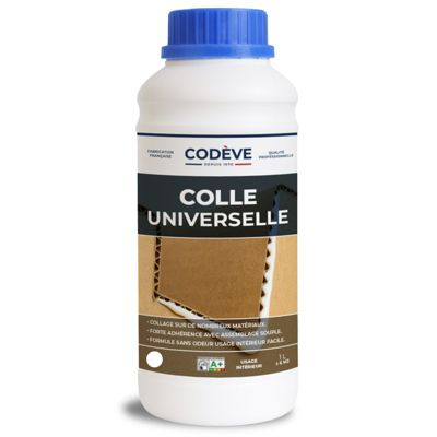 Colle Universelle - 1 L   - Codeve Bois - Pour L'assemblage Polyvalent D'un Cuir, Tissu, Bois, Liège, Mousse Ou Carton.