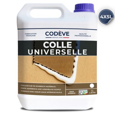 Colle Universelle - 20 L   - Codeve Bois - Pour L'assemblage Polyvalent D'un Cuir, Tissu, Bois, Liège, Mousse Ou Carton.
