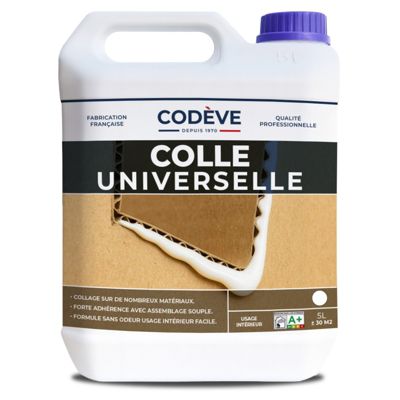Colle Universelle - 5 L   - Codeve Bois - Pour L'assemblage Polyvalent D'un Cuir, Tissu, Bois, Liège, Mousse Ou Carton.