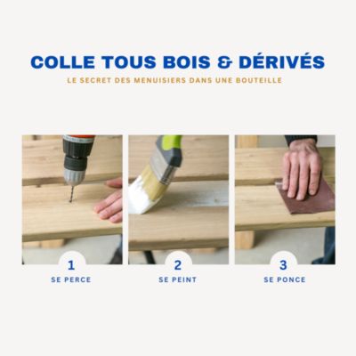 Colle vinylique type D3 renforcée en fibres naturelles Cyanolit bois et dérivés 500g