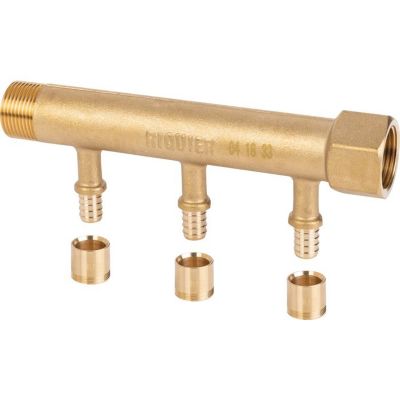 Collecteur 3 sorties - MF 3/4' - Avec départ à glissement Diamètre 12 mm - Riquier