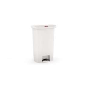 Collecteur déchets à pédale Slim Jim 68 litres - Blanc