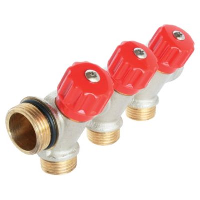 Collecteur de distribution 3 sorties à portée plate easy lock m15/21 avec vannes - Somatherm For You