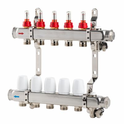 Collecteur inox pour plancher chauffant - 11 circuits