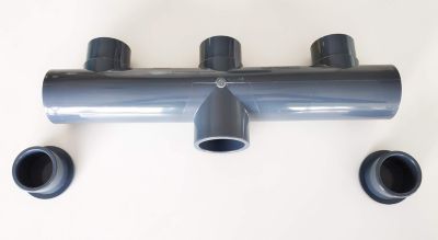 Collecteur Piscine PVC 50mm PN16  3 entrées  1 sortie Femelle Male  5cm