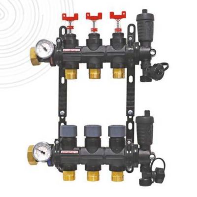 Collecteur Polymere pour plancher chauffant - 3 circuits